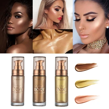 

PHOERA Makeup Highlighter Illuminator Contouring Makeup Face Body Brightener Concealer Liquid Highlighter Primer Bronzer TSLM1