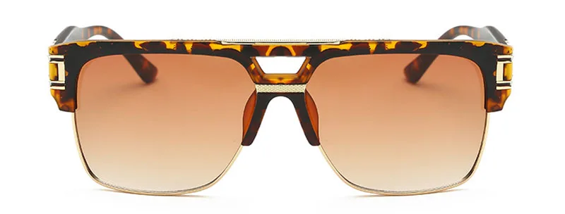 Винтажные очки shauna, 9 цветов, мужские Квадратные Солнцезащитные очки, фирменный дизайн, модные женские полуоправы, градиентные линзы - Цвет линз: Leopard Tea