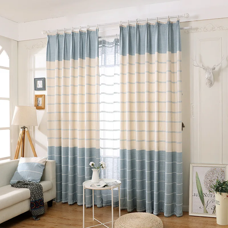 

Modern British style chenille striped curtains living room/bedroom balcony shade curtains/home decorations