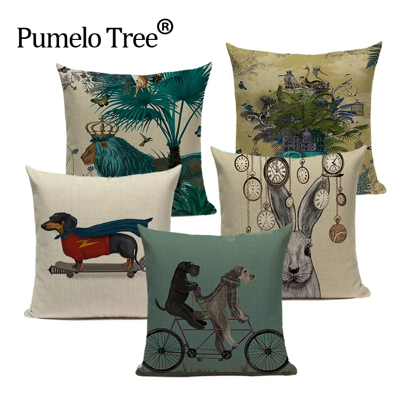 

Nordic Decoration Home Pillows High Quality Textile Cartoon Cute Square Throw Pillow 45Cmx45Cm Sofa Custom Printed Cushion Cover