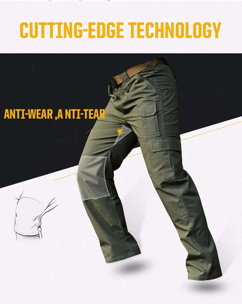 CQB Outdoor Sports Tactical Military Camping Traveling Men's Pants Anti-scrape Water-repellent Trousers for Hiking Climbing