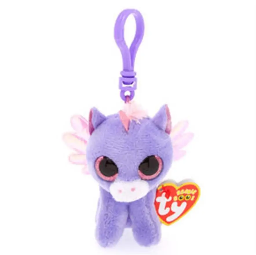 3" Ty Beanie Boos 8cm Athena the Pegasus Unicorn Keychain Clip Cinder