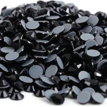 Ss6, ss10,ss16,ss20 ss30 pedras de vestuário, pedrinhas de cristal pretas com strass, costura e tecidos