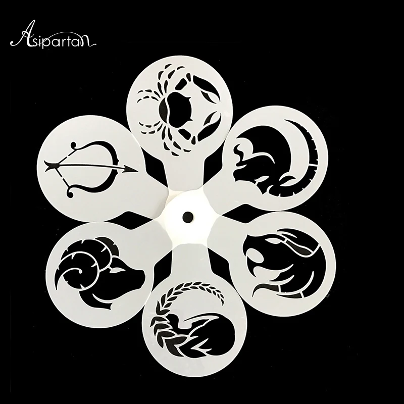 Asipartan 12 шт./компл. с изображением созвездий для Кофе Трафареты нарядное спрей