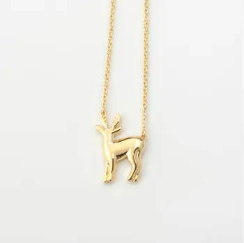 

10PCS Christmas Deer Elk Necklace Cute Animal Bambi Moose Fawn Alpaca Reindeer Antler Necklace Snape and Lily Patronus Necklaces