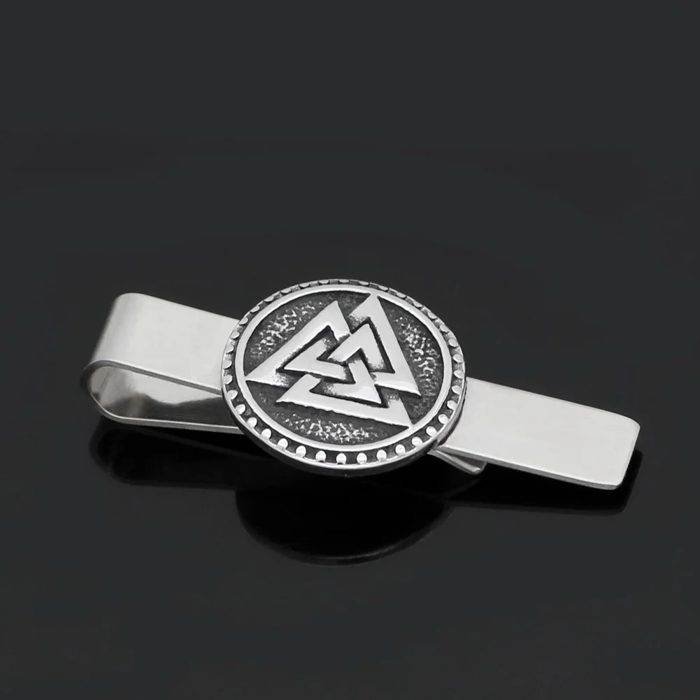 Скандинавский Викинг Valknut Amulet зажимы для галстука из нержавеющей стали мужчин и