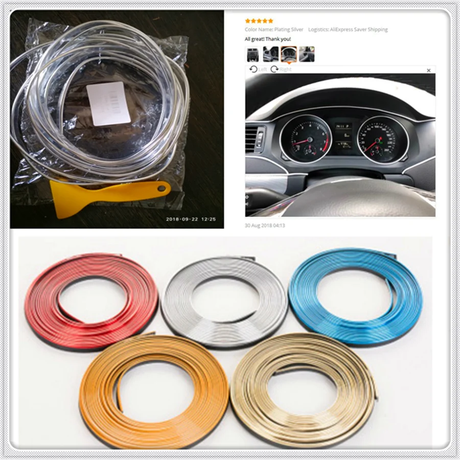 Car interior Decoration thread sticker Insert Strip Accessories for Tesla Suzuki Isuzu Daihatsu Aston Martin Volvo Mazda | Автомобили и