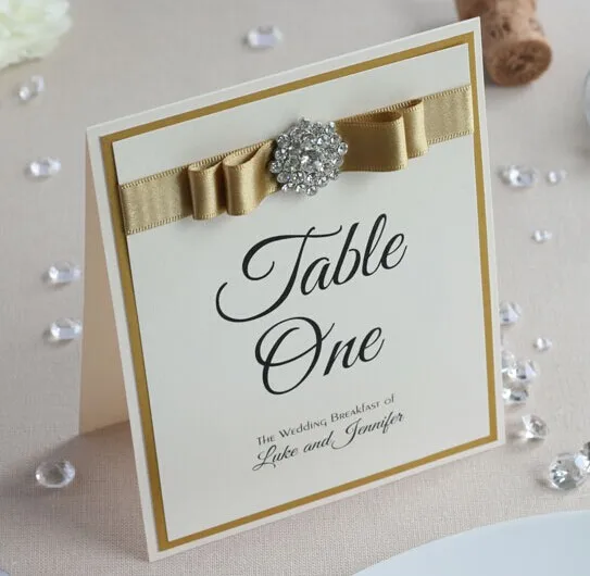 

CA0701 Unique Table Cards for Wedding with Satin Ribbon