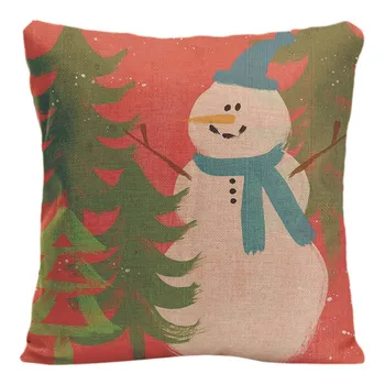 

Cute Snowman Cushion Cover Decorative Pillow For Sofa Car Covers Christmas Tree Pillow Case Cotton Linen Home Decor Pillowcase