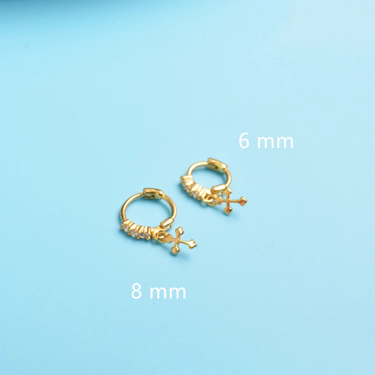 Серьги из стерлингового серебра 925 пробы модное циркониевое мини кольцо с