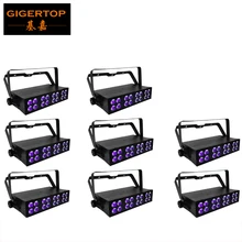 Цена со скидкой 8 шт./лот 16x3 Вт Светодиодная ультрафиолетовая панель свет DMX512 и звук Ультрафиолетовый светодиодный фонарь для вечерние, свадебные), баррикадное заграждение для праздника, клубный свет