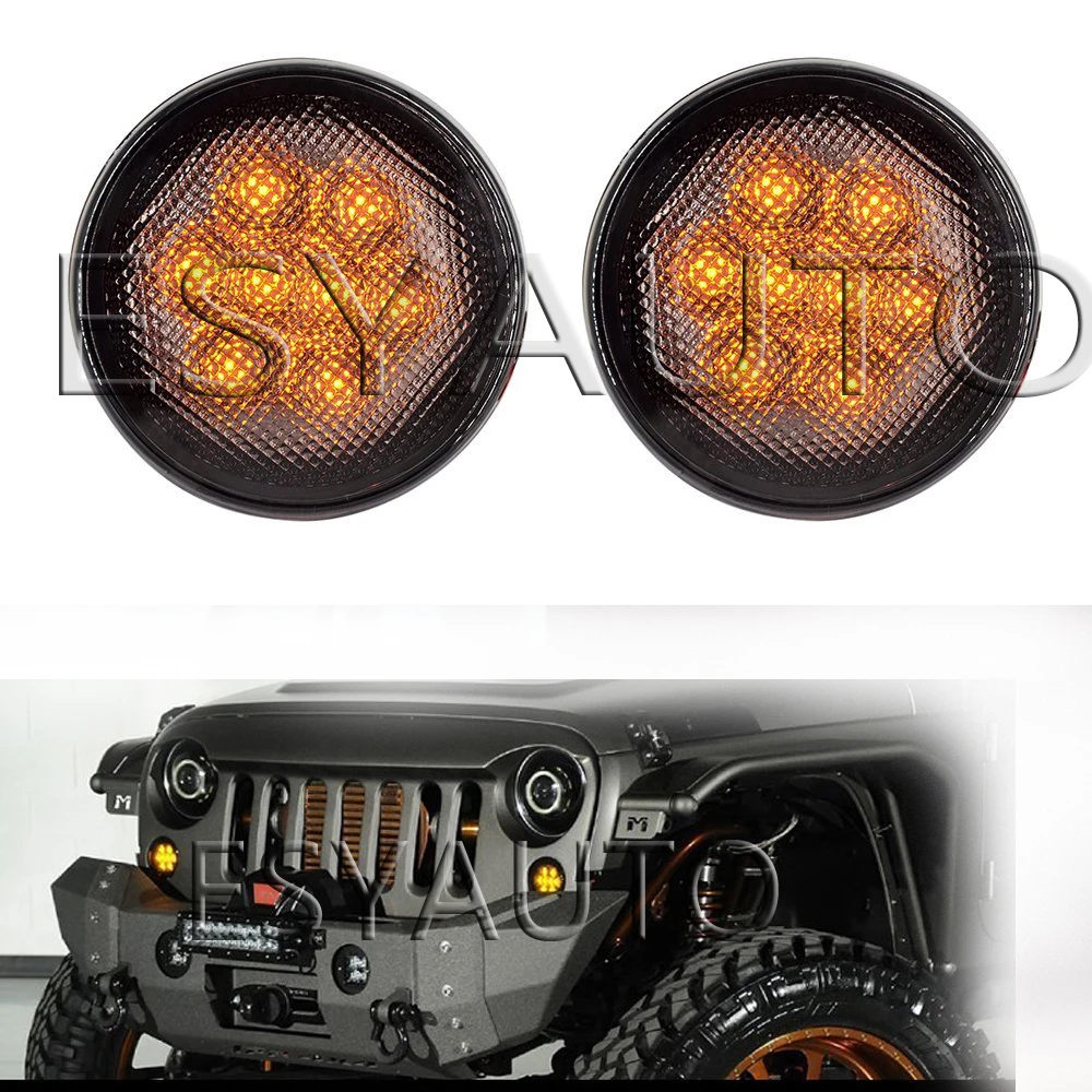 Promotion ! 8 LEDs Light Front Fender Flares Side Marker Turn Signal Light LED Lamp For Jeep