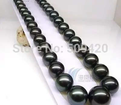 

~~ Free Shipping >>HOT REAL AAA+ 10-11 MM SOUTH SEA TAHITIAN BLACK PEARL NECKLACE 18