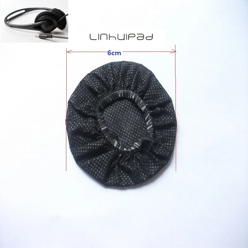 Linhuipad 6 7cm BLACK Non Woven Disposable Sanitary Headphone Cover 20pcs lot Free shipping