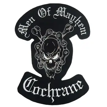 

2015 Original Son Of Jacket Back men of mayhem corhrane large Embroidered punk biker Patches