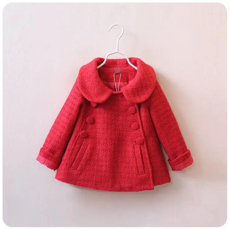 Babyinstar/Детская верхняя одежда и пальто; куртка для девочек; детская одежда в европейском и американском стиле; двубортное пальто - Цвет: Red