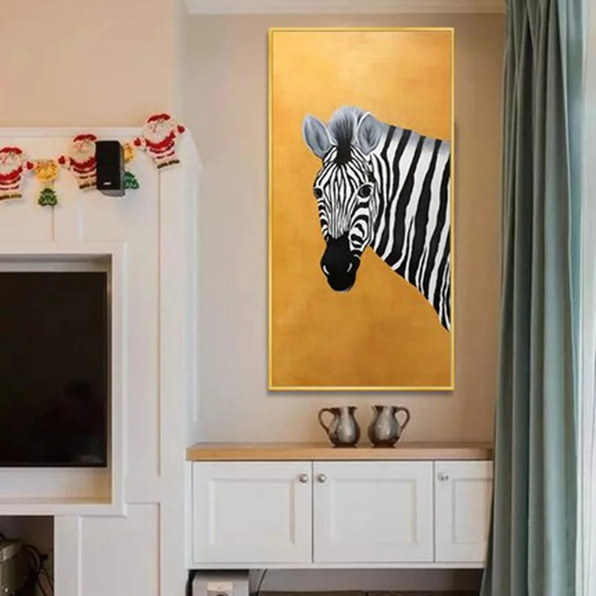 Buy Hand Made Animal Zebra Artwork Oil Painting Home