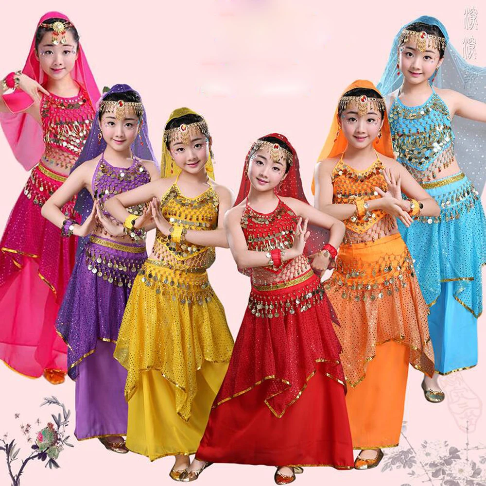 Children Belly Dance Costume Kids Indian Dance Dress Child -1201
