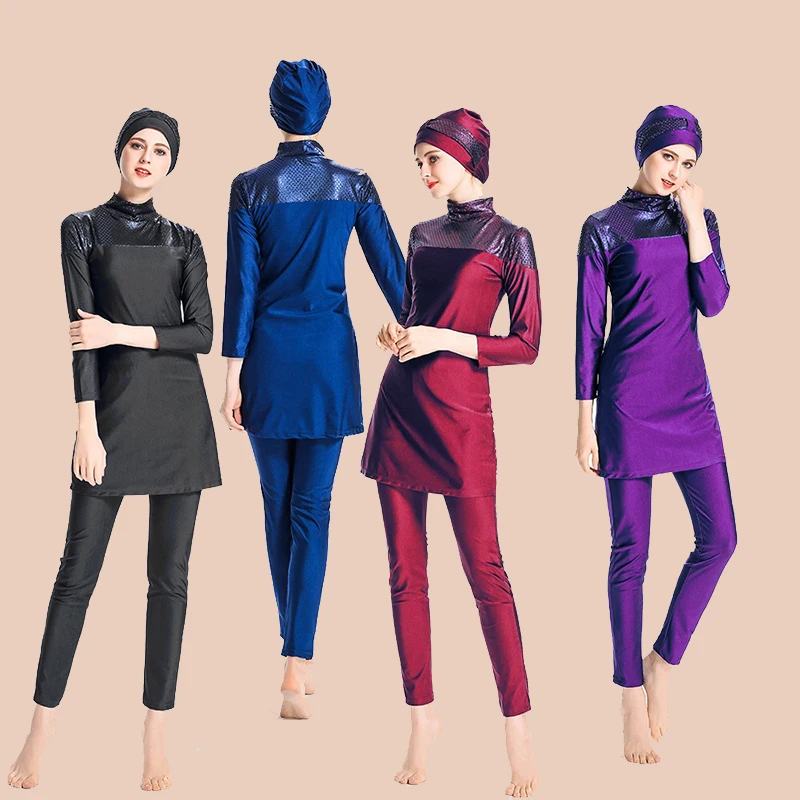 Burkini 2019 Muslim Swimwear Coverage Modest Swimsuits Women Hijab Bathing Suit Beach Swimsuit for Arabian Islamic Plus Size