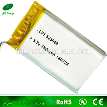 

523048 custom li ion battery 3.7v small rechargeable battery 750mah