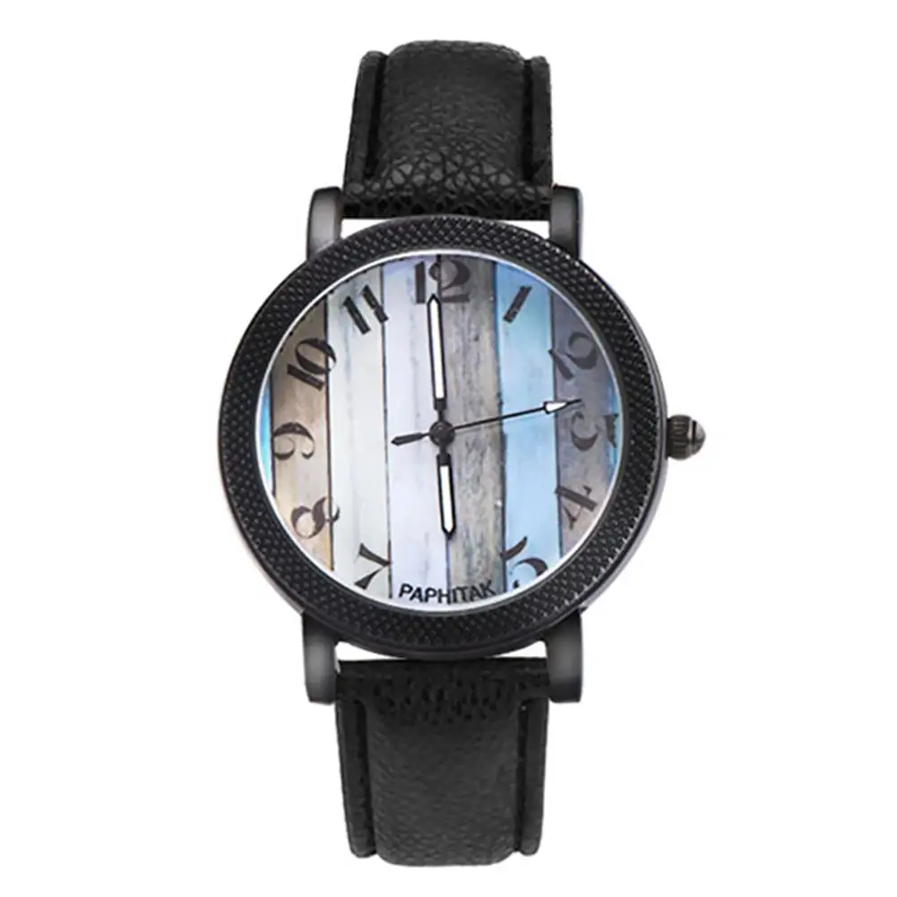 

Fashion Student Boys Girls Arabic Numbers Quartz Faux Leather School Wrist Watch Bracelet