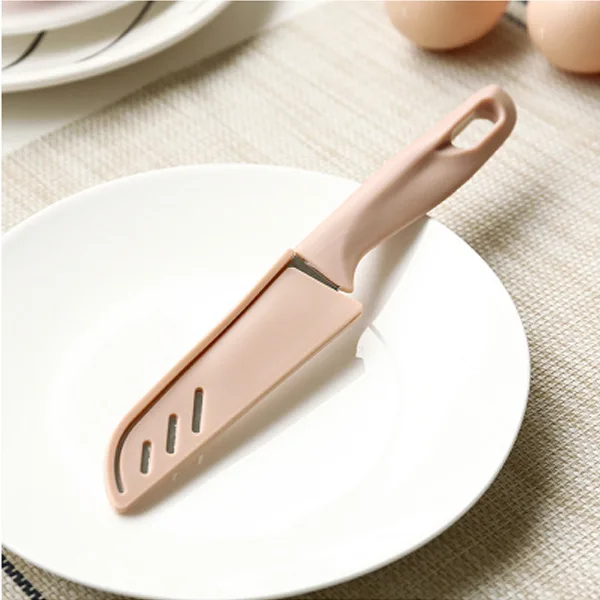 1 шт., скандинавский стиль, мини нож из нержавеющей стали, ручка, керамический нож для очистки овощей, бытовой нож для очистки фруктов, кухонные ножи, аксессуары - Цвет: Pink