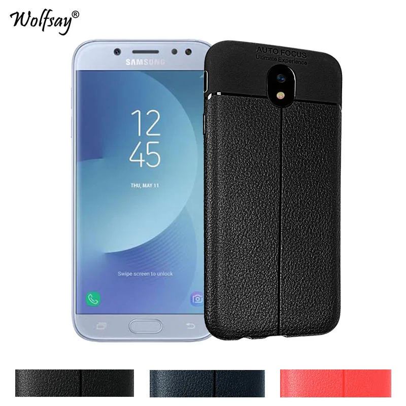 Cubierta Para Samsung Galaxy J7 2017 J730 Caso Litchi Striae Suave TPU 