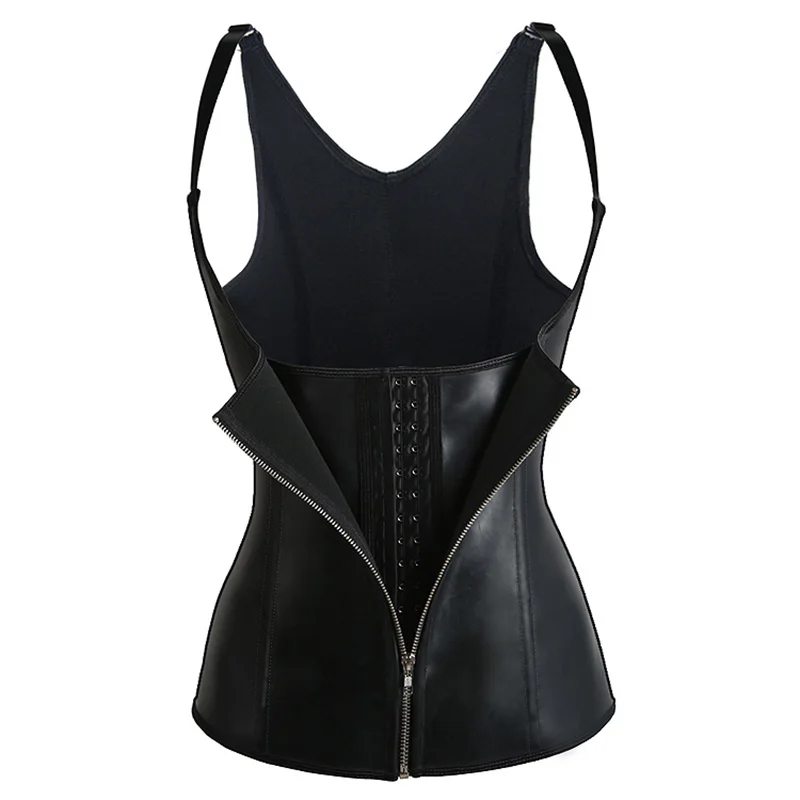 

Latex Corset Body Shaper Waist Cincher Trainer Weight Loss Workout Slimming Clothing Sexy Black Beige Strap Hook Zip Underwear