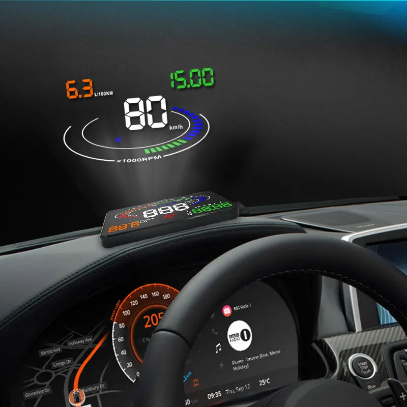 E300 Hud OBD2 умный цифровой спидометр автомобильный HUD Дисплей об/мин температура воды низкое напряжение сигнализации