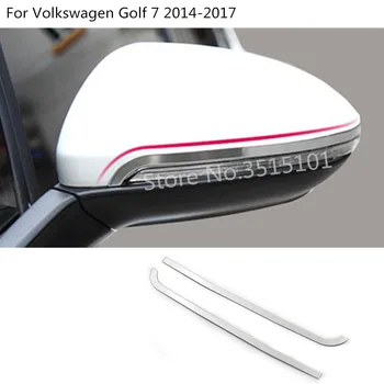 

Car back rear view Rearview Side Mirror Cover stick trim frame hood 2pcs For Volkswagen VW Golf7 Golf 7 2014 2015 2016 2017 2018