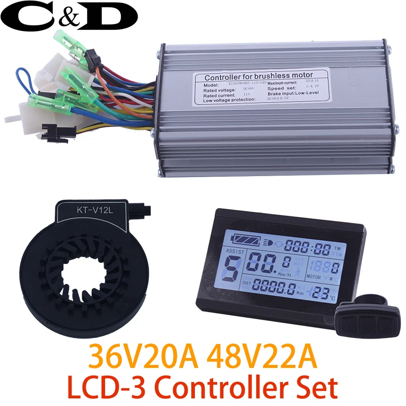 

36V 48V 500W Controller LCD LCD3 display Meter PAS Set E-bike Conversion kit Dual Mode Hall Sensor and Hall Sensorless