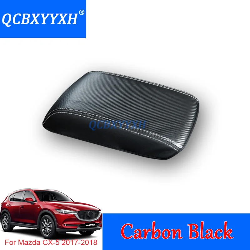 QCBXYYXH для Mazda 2th CX-5 подлокотник центральный магазин Содержание коробка для хранения Защитная крышка автомобиль внутренняя отделка крышки - Название цвета: Carbon black