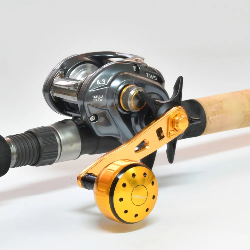 Gomexus Reel Power Handle For Daiwa Abu Garcia Baitcast Reel Low Profile Reel Round Reel 8*5mm Handle 75mm With 39mm Knob