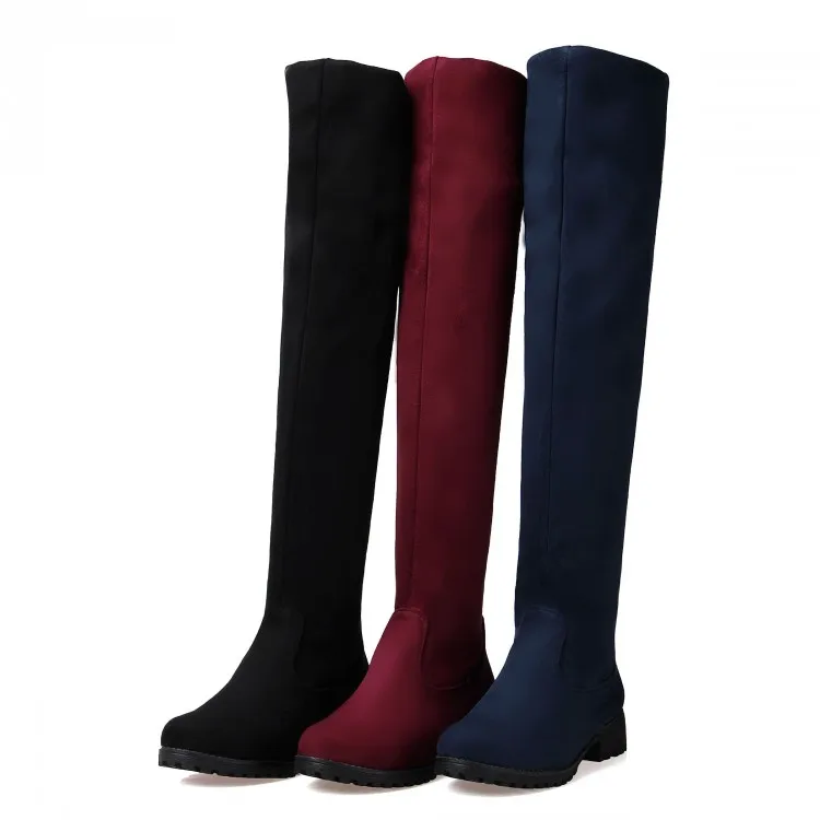 red over the knee boots flat