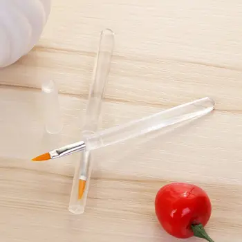 

10.5CM Transparent Portable Lipstick Gloss Lip Brush Applicator Synthetic Fiber Bristles Plastic Handle Lipliner Pen With Cover