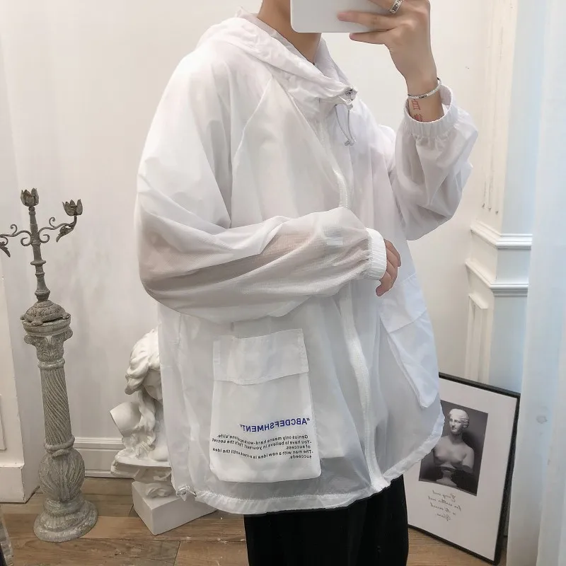 

2019 New Summer Sun UV Protection Fashion Cargo Pocket Thin Coats Outdoor Clothing Quick-Drying Anti-UV Charge Hooded Jacket