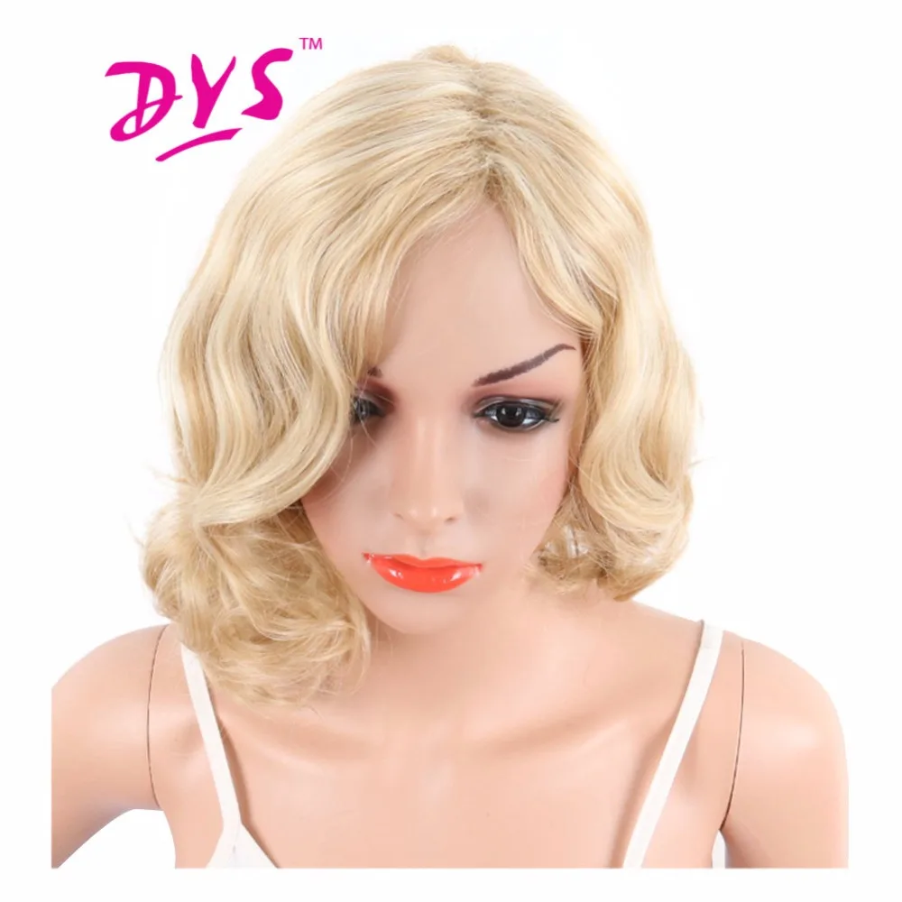 Deyngs Short Blonde Color Body Wave Wigs For Black White Women Naturally Synthetische African Amercian Hair Wigs With Bangs body-wave : image Deyngs Short Blonde Color Body Wave Wigs For Black White Women Naturally Synthetische African Amercian Hair Wigs With Bangs body-wave