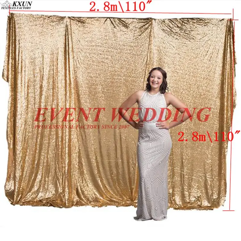 Цена 2,4x2,4 м бесшовный Блестящий Фон занавеска сценический фон для украшения свадебного мероприятия - Цвет: gold