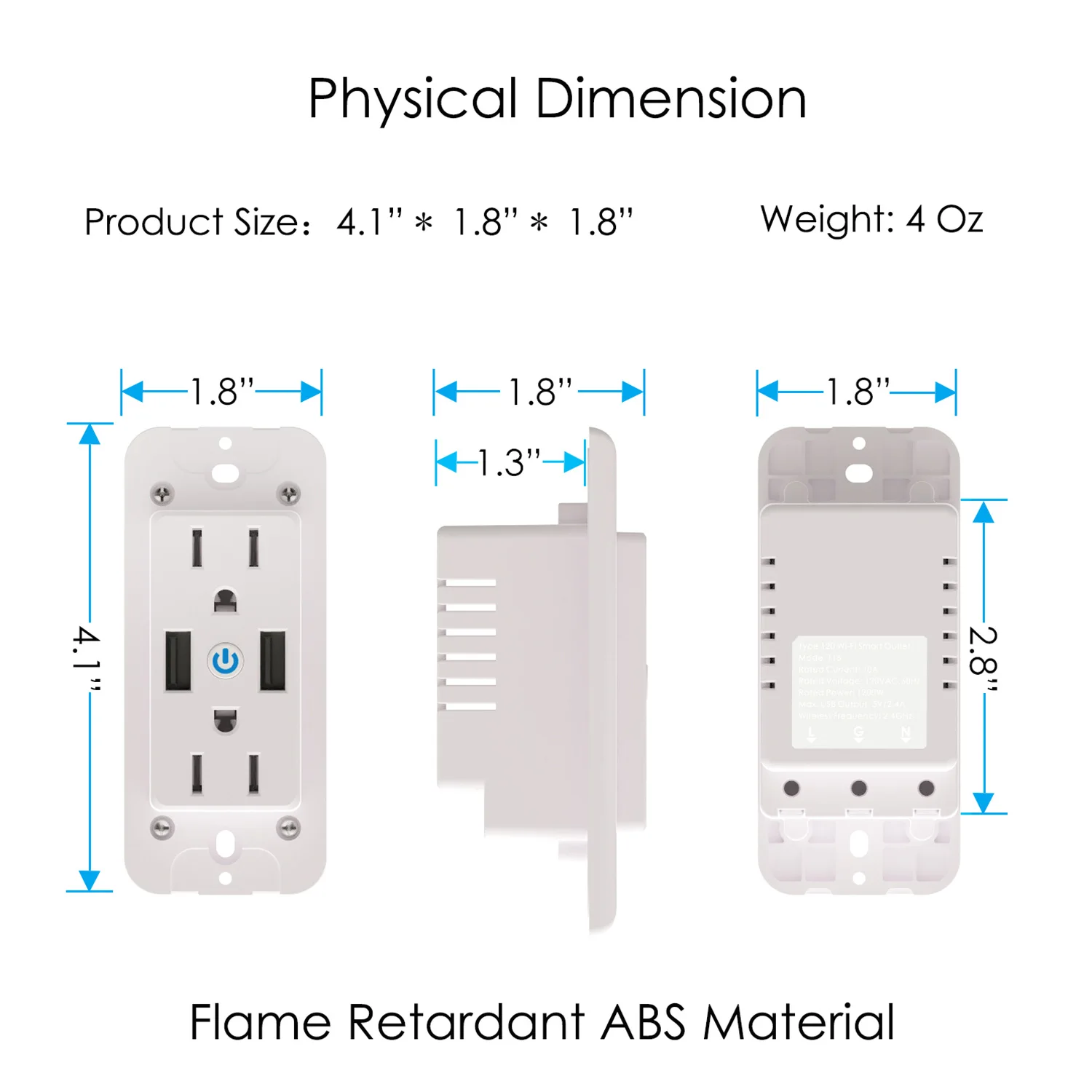 Умная розетка с 2 USB портами и двумя розетками|Электрические розетки| |