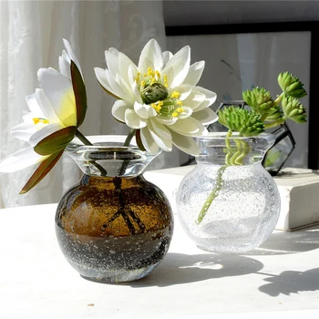 

Europe transparent bubble glass vase Creative mini vases tabletop Hydroponics Artificial blown flower vase Home Decoration