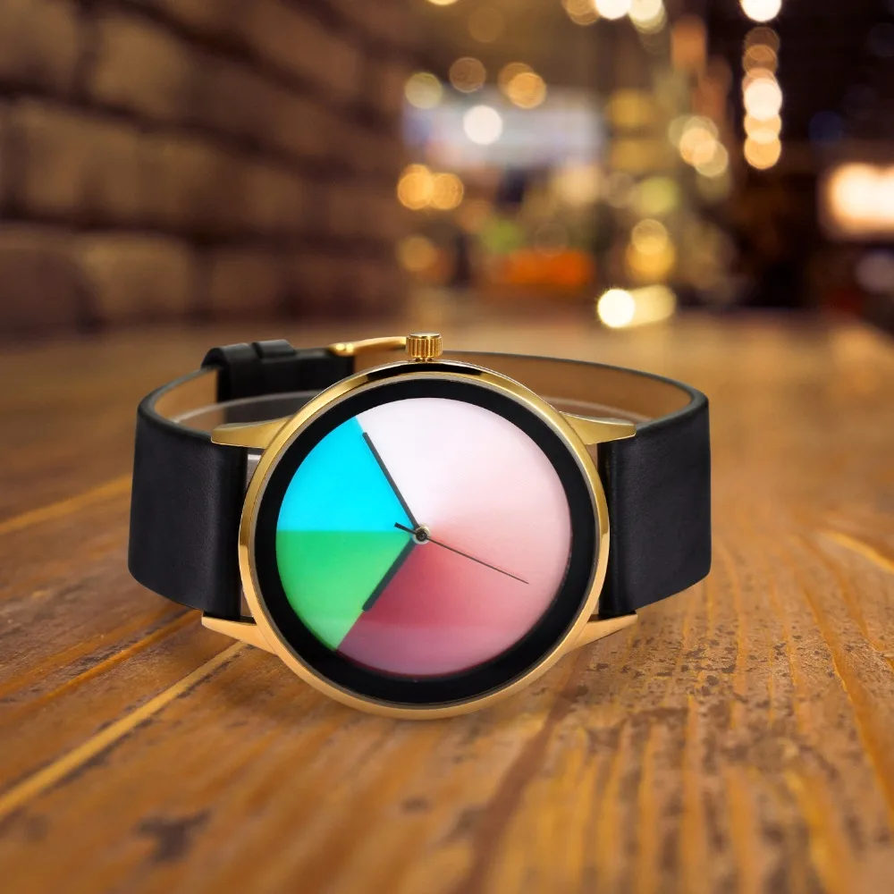 

2017 AMUDA Neutral Rainbow Watches Leather Strap Casual Watches Women Fashion Brand Men Quartz Wristwatches Relogio Masculino