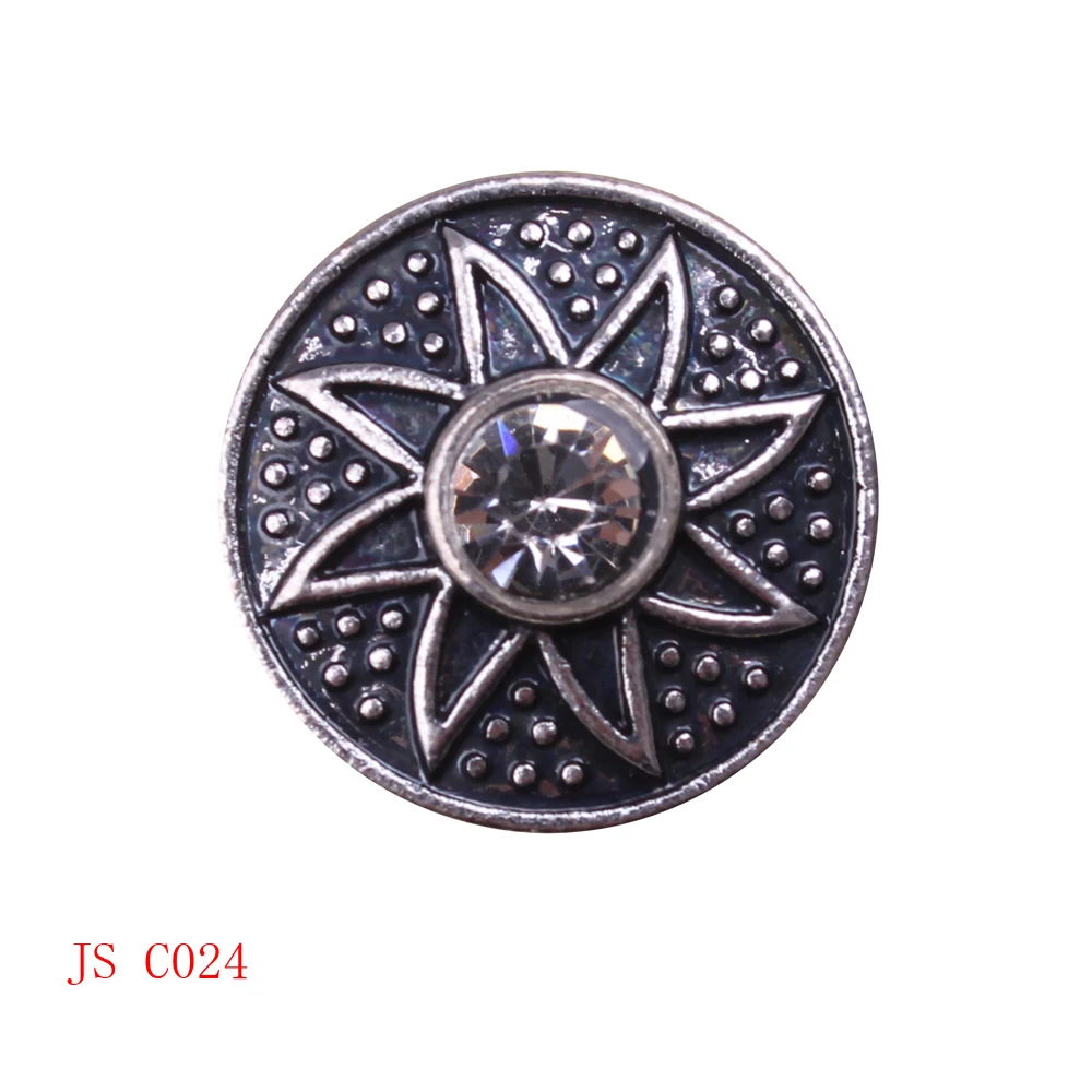 

Sun Shape Antique Silver Metal Crystal Button Interchangeable Ginger Snaps 20mm Snap Button