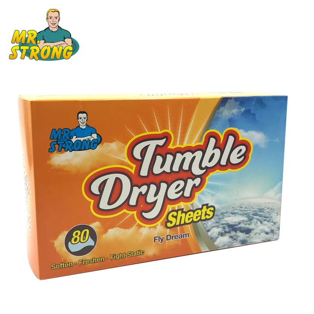 80pcs box tumble dryer clothes controlling orange scent static cling dryer softener sheets