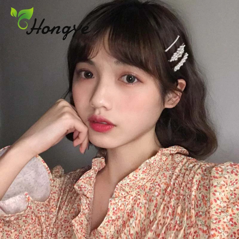 

Hongye 3pcs/Lot Hairpins Girls Lovely Pearl Hair Clip Alloy Metal Bridal Hair Accessories Designer Brand Hair Jewelry Hairpin