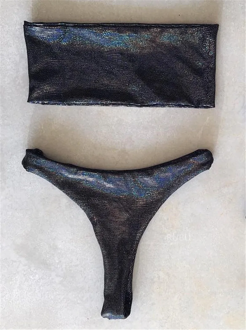 Женский сексуальный купальник бразильские бикини комплект бикини с блестками Блестящий купальный костюм Купальники бикини Maillot De Bain