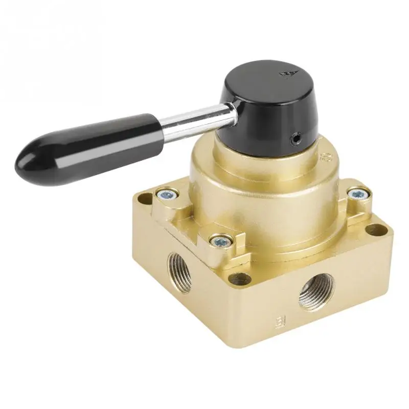 3 Positions 4 Ways Pneumatic Valve HV-03 G3/8 Air Flow Control Hand Lever valvula solenoide | Обустройство дома
