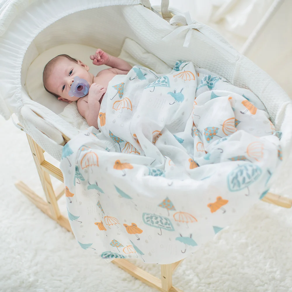Baby Muslin Blanket Swaddle Stroller Crib Bedding Wrap for Kids Super