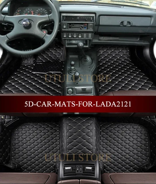 Leather Car floor mats for LADA Niva BA3 2121 4x4 3D custom fit car