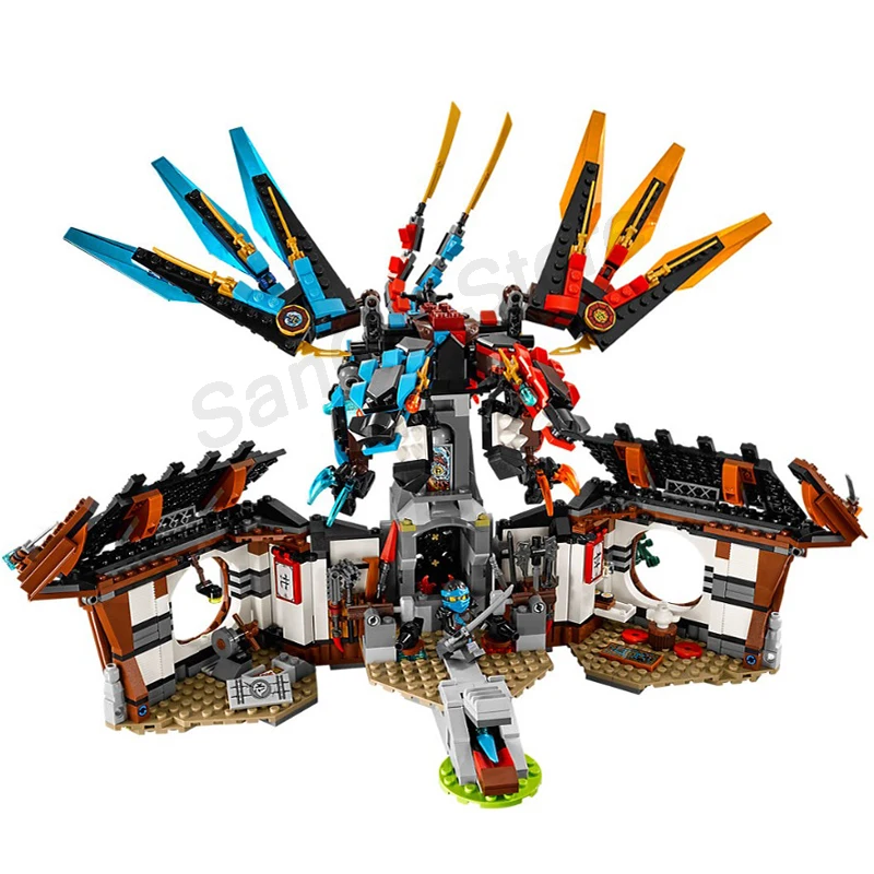 

1157pcs The secret base of the two-element dragon Ninja Dragon's Forge Bela Compatible LEGOING Building Block Bricks kids Toys