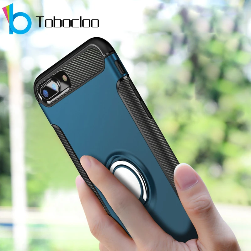 Shockproof Case For iPhone 7 8 X 6 6S Plus 5 5s SE Car Holder Stand Finger Ring Cover XR XS Max Soft Silicone Hard PC |